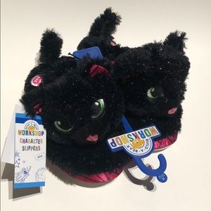 Build a bear black cat slippers
